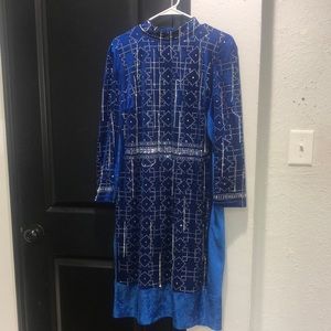 Blue crystal dress